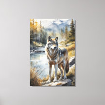 Phantastischer Wolf irgendwo in schöner Natur