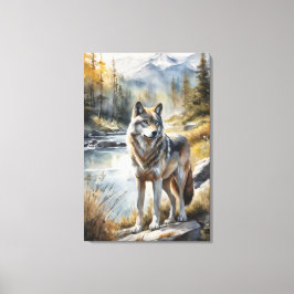 Phantastischer Wolf irgendwo in schöner Natur Leinwanddruck