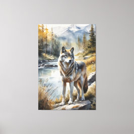 Phantastischer Wolf irgendwo in schöner Natur Leinwanddruck