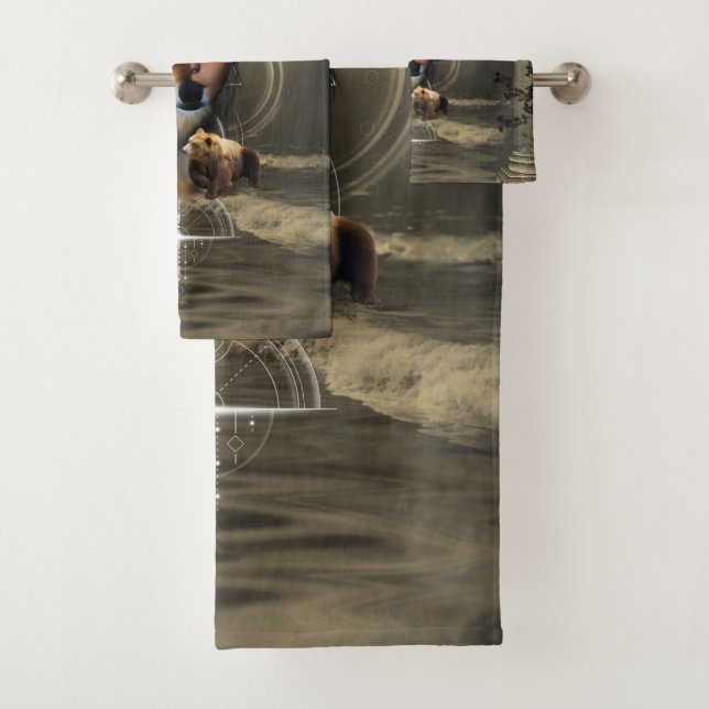 Phantastischer Wolf mit Fee Badhandtuch Set (Insitu)