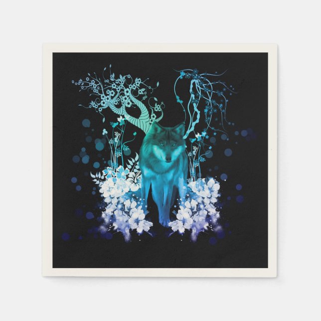 Phantastischer Wolf Serviette (Vorderseite)