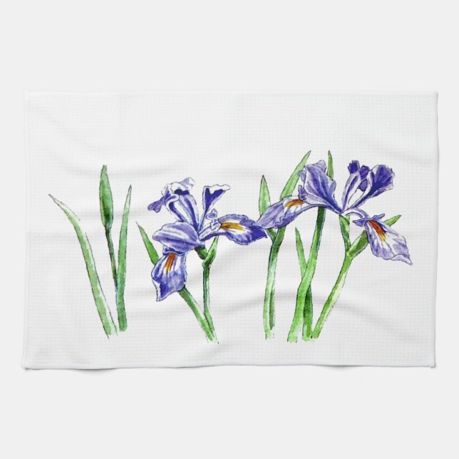 Phantastisches Blue Iris Design Foto Küchentuch (Horizontal)