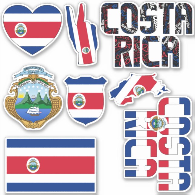 Phantastisches Costa Rica Shapes Staatssymbole Aufkleber (Vorderseite)