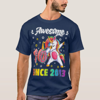 Phantastisches Dabbing Einhorn Geburtstag 10-jähri T-Shirt