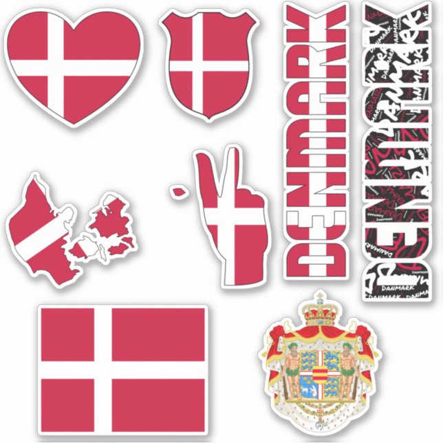 Phantastisches Dänemark - Staatssymbole Aufkleber (Vorderseite)