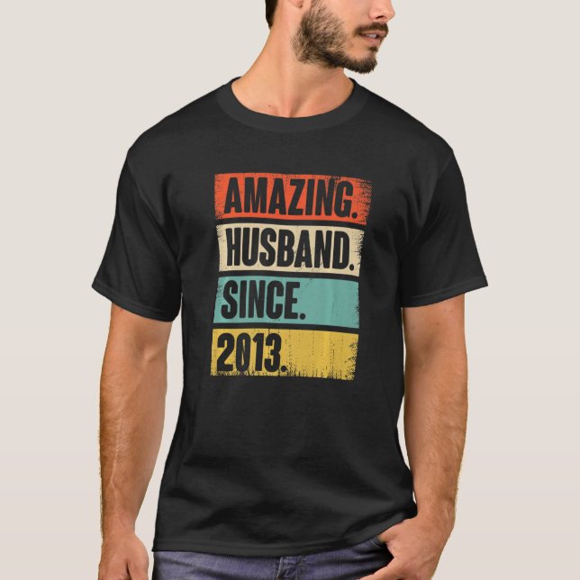 Phantastisches Ehemann seit 2013 9 Hochzeitstag T-Shirt (Vorderseite)