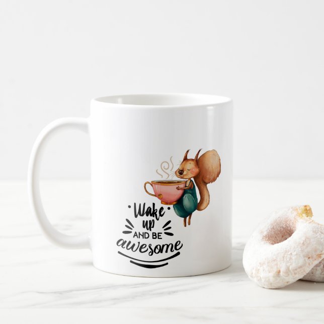 Phantastisches Eichhörnchen wischen Kaffeetasse (Mit Donut)