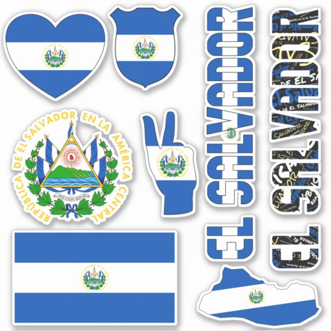 Phantastisches El Salvador, Formen Staatssymbole Aufkleber (Vorderseite)