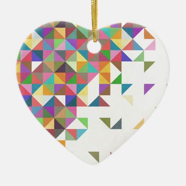 Phantastisches farbiges Retro-geometrisches Muster Keramikornament (Vorne)
