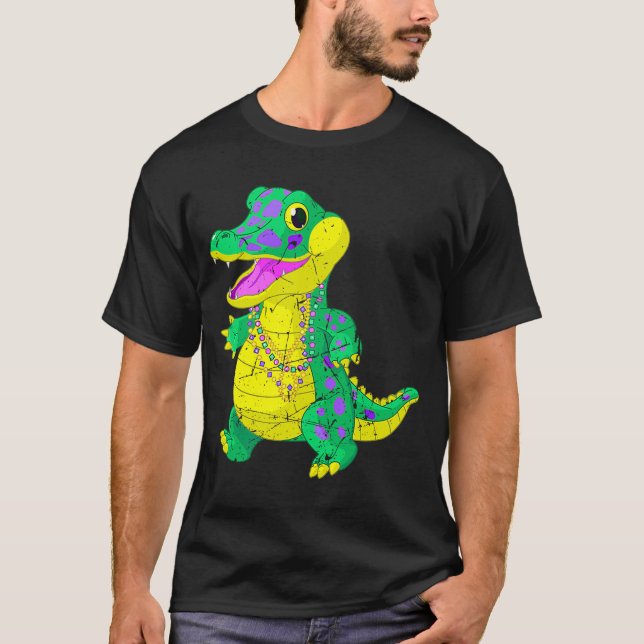 Phantastisches Festival Madri Gras Alligator Beads T-Shirt (Vorderseite)