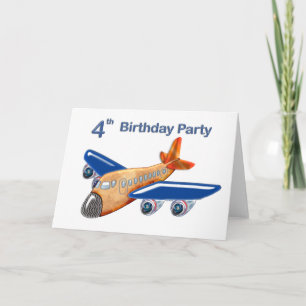 Phantastisches Flugzeug, 4. Geburtstag Karte