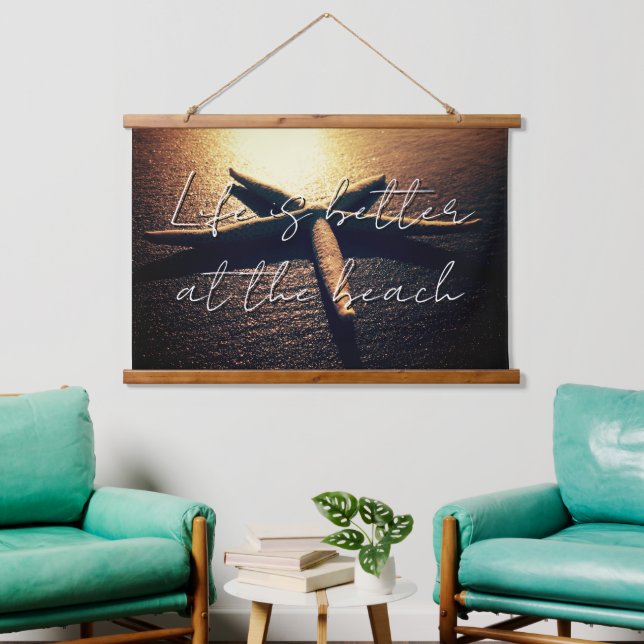 Phantastisches Foto für Seesterne Wandteppich Mit Holzrahmen (Wohnzimmer)