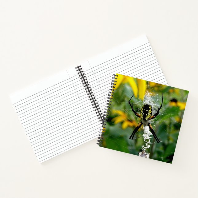 Phantastisches Foto Orb Spider im Web Notizbuch (Innenseite)