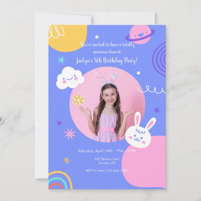 Phantastisches Geburtstagsparty-Foto Einladung (Vorderseite)