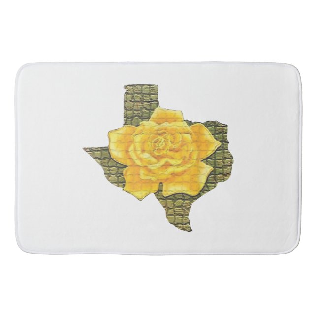 Phantastisches Gelb-Rose von Texas-Muster Blume Badematte (Vorderseite)