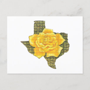 Phantastisches Gelb-Rose von Texas-Muster Blume Feiertagspostkarte
