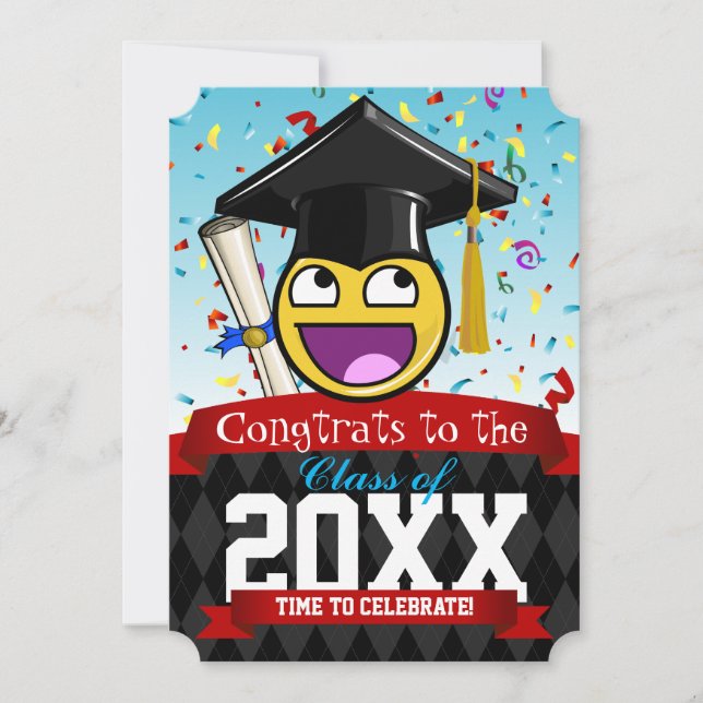 Phantastisches Gesicht Unsere Lieblings-Graduate-E Einladung (Vorderseite)