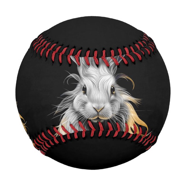 Phantastisches graues Kaninchen am Feuer Baseball (Vorderseite)