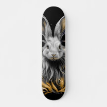 Phantastisches graues Kaninchen am Feuer