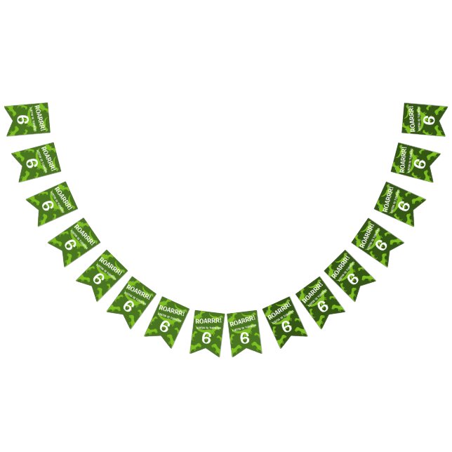 Phantastisches grünes Dinosaurier-Thema Geburtstag Wimpelkette (Alle)