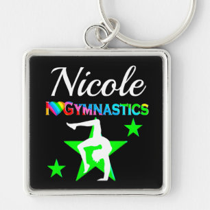 PHANTASTISCHES GRÜNES PERSONALISIERT GYMNASTICS-DE SCHLÜSSELANHÄNGER