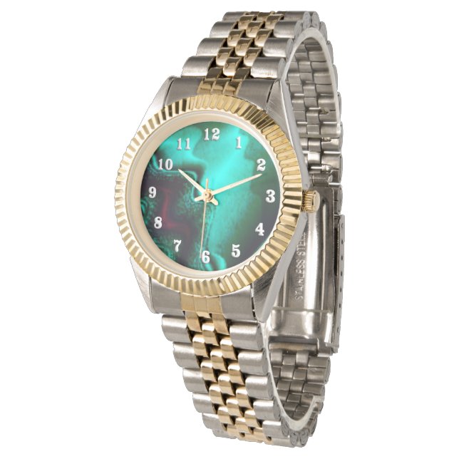 Phantastisches grünes Quarz Armbanduhr (Schrägansicht)