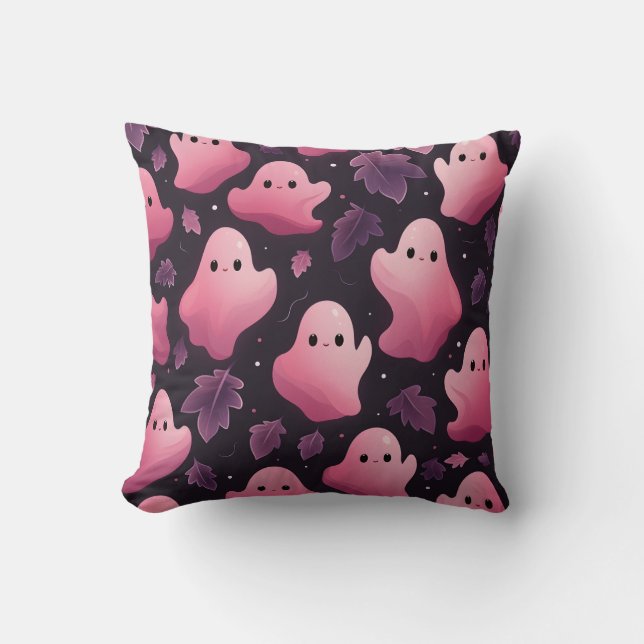 Phantastisches Halloween-Pattern Niedliche rosa Ge Kissen (Vorderseite)