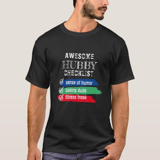 Phantastisches Hubby Checklist-Valentine anpassen T-Shirt (Vorderseite)
