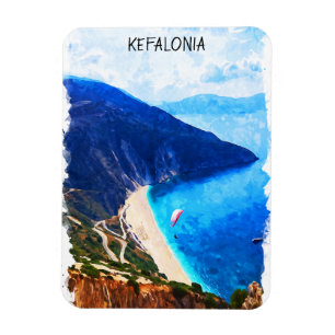 Phantastisches Kefalonia Griechenland Wasserfarben Magnet