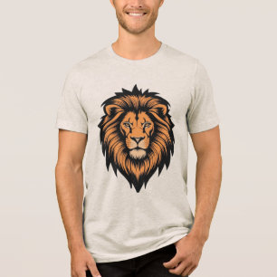 Phantastisches Lion Head Tattoo Style Tri-Blend-Sh Tri-Blend Shirt