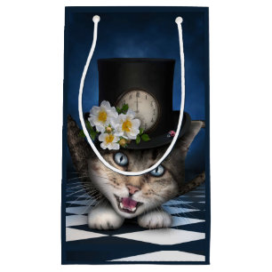 Phantastisches Mad Hatter Teapot Kat Whimsisches D Kleine Geschenktüte