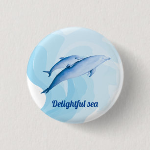 Phantastisches Meer mit Delphinen Button