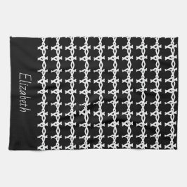 Phantastisches, minimales, schwarzes und weißes Ke Geschirrtuch