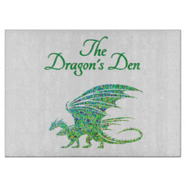 Phantastisches Mosaikglas aus Grünem Drachen Schneidebrett