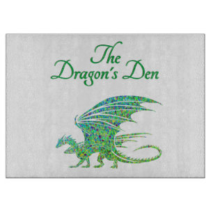 Phantastisches Mosaikglas aus Grünem Drachen Schneidebrett