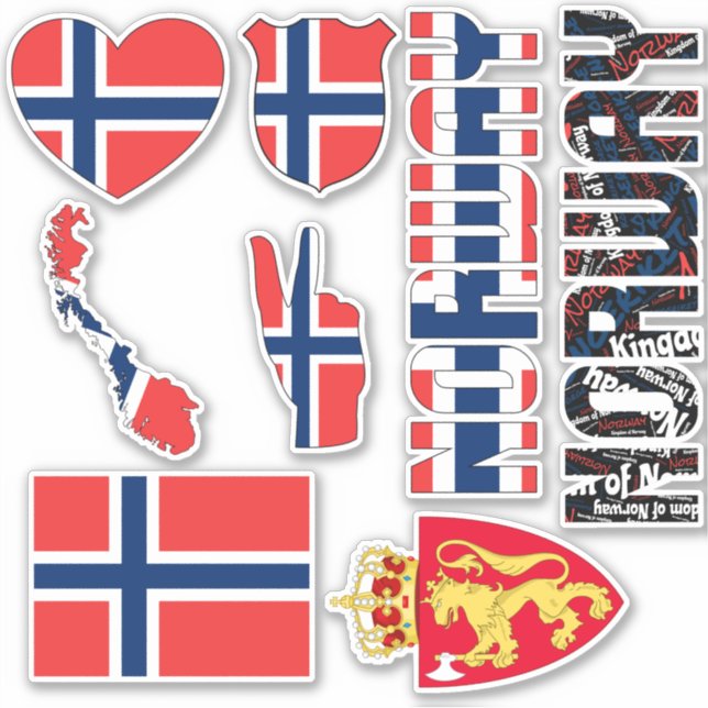 Phantastisches Norwegen - Staatssymbole Aufkleber (Vorderseite)