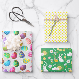 Phantastisches Osterpackpapier - Flachblatt-Set 3 Geschenkpapier Set