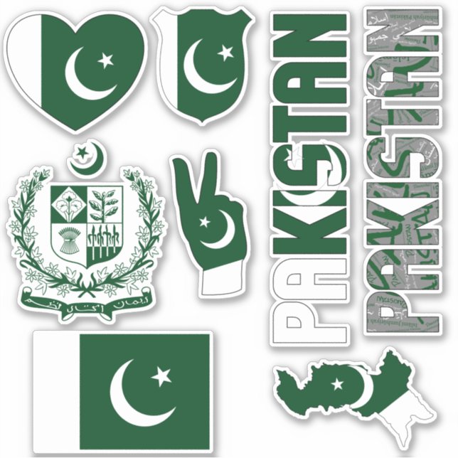 Phantastisches Pakistan - Staatssymbole Aufkleber (Vorderseite)