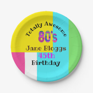 Phantastisches Party aus den 80er Jahren liefert 8 Pappteller