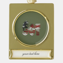 Phantastisches Patriotisches Militär einzigartig Banner-Ornament Gold