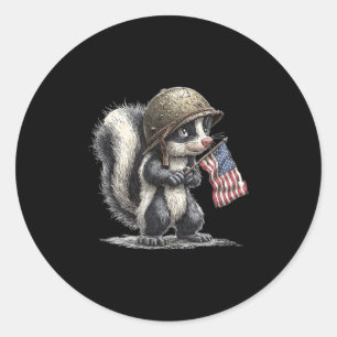 Phantastisches Patriotisches Skunk-Kostüm für Sold Runder Aufkleber