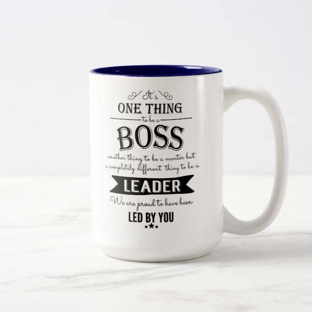 phantastisches persönliches BOSS-Tasse-Chalkboard- Zweifarbige Tasse (Rechts)