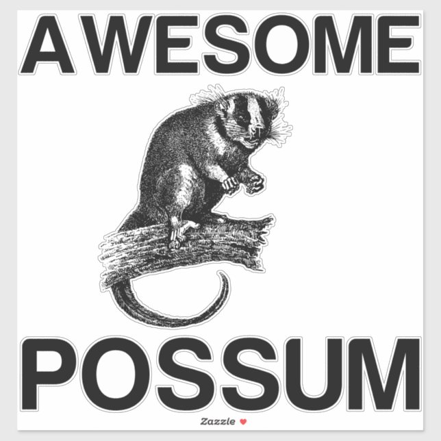 PHANTASTISCHES POSSUM AUFKLEBER (Blatt)