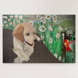 Phantastisches Puppy&Daisies & Hummingbird Jigsaw