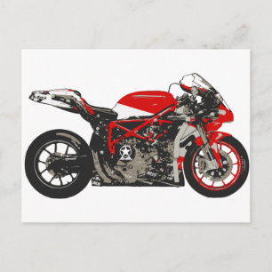 Phantastisches Red Racing Motorrad Postkarte