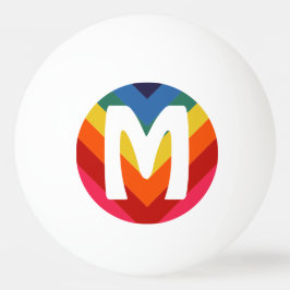 Phantastisches Retro-Regenbogen-Pong-Ball Monogram Tischtennisball