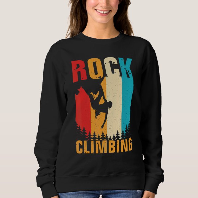 Phantastisches Rock Klettern Retro Bergsteigen Sweatshirt (Vorderseite)