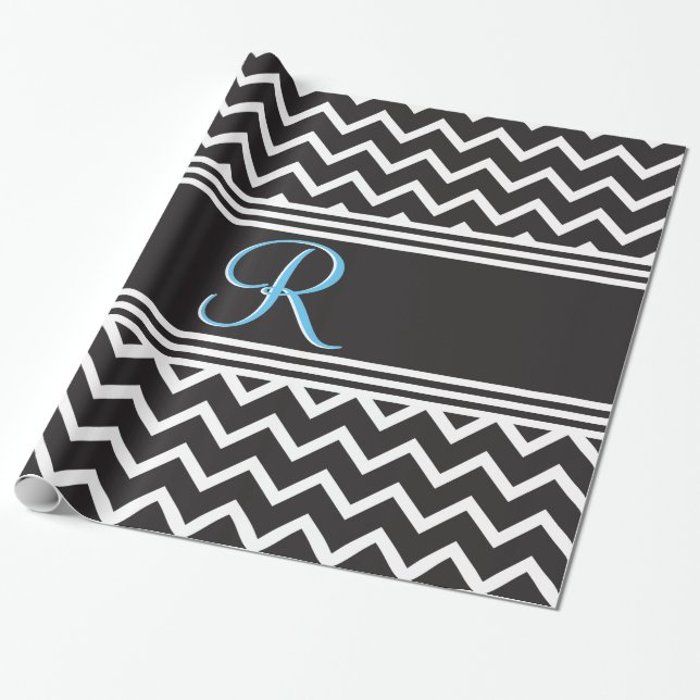 Phantastisches Schwarz-Weiß-Zigzag-Umschlagpapier Geschenkpapier (Ungerollt)