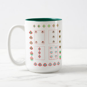 phantastisches Spielkartendesign Zwei-Tone-Tasse,  Zweifarbige Tasse