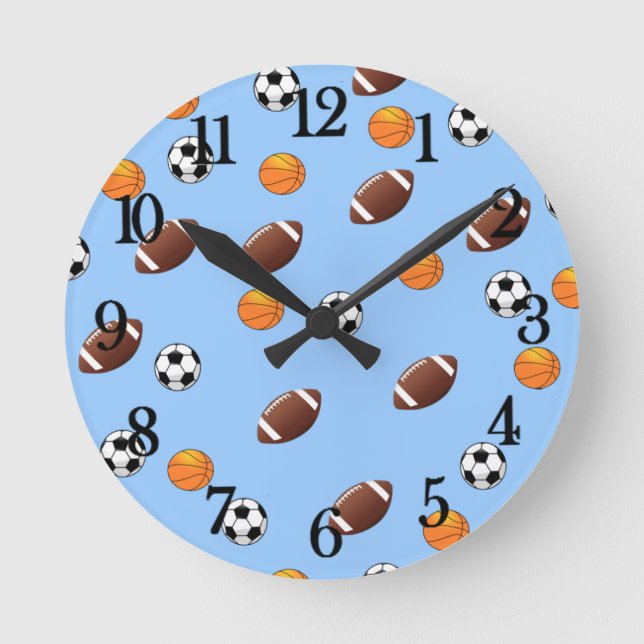 Phantastisches Sportthema Design - Runde Uhr (Vorderseite)